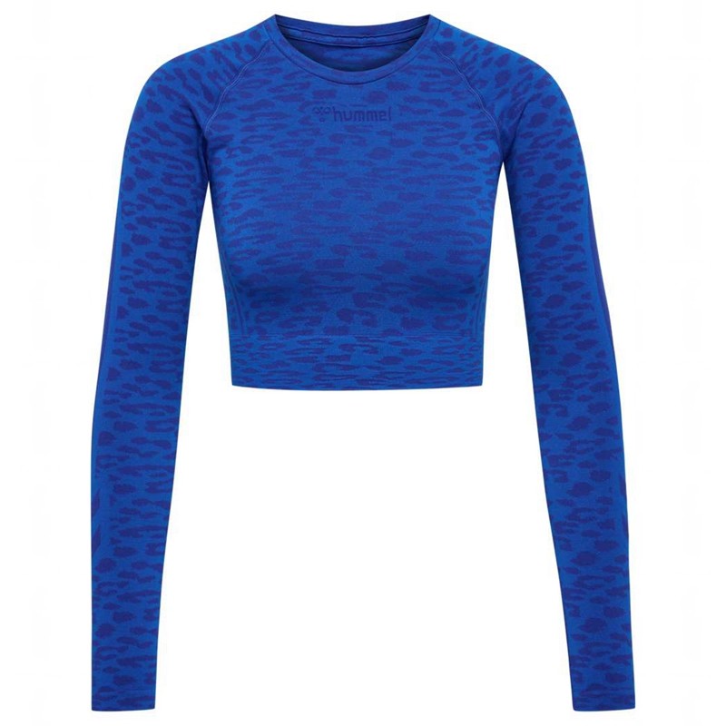 Dámské Tričko Hummel Mt Leo Seamless Crop L/S Blankyt | 063509-304