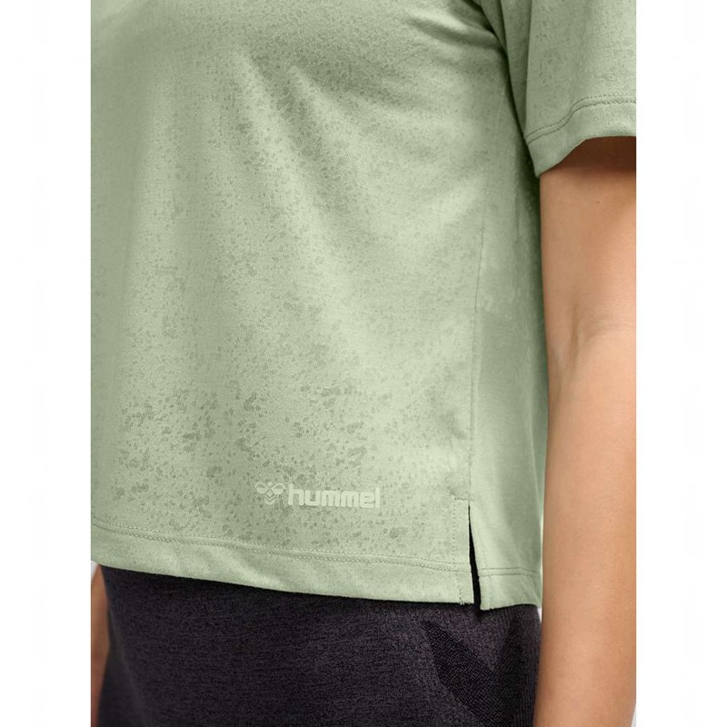 Dámské Tričko Hummel Mt Light Burnout Zelene | 256144-201