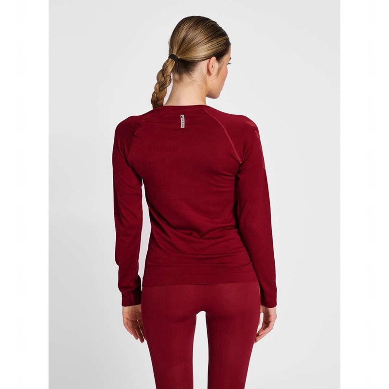 Dámské Tričko Hummel Ongrid Seamless L/S Wo Červené | 333431-188