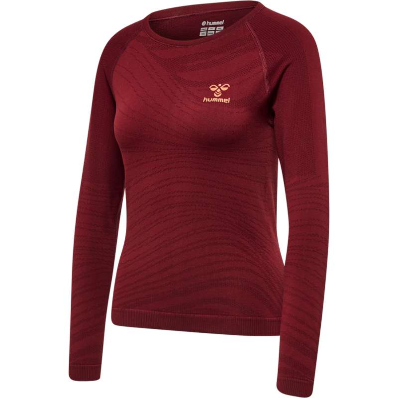 Dámské Tričko Hummel Ongrid Seamless L/S Wo Červené | 333431-188