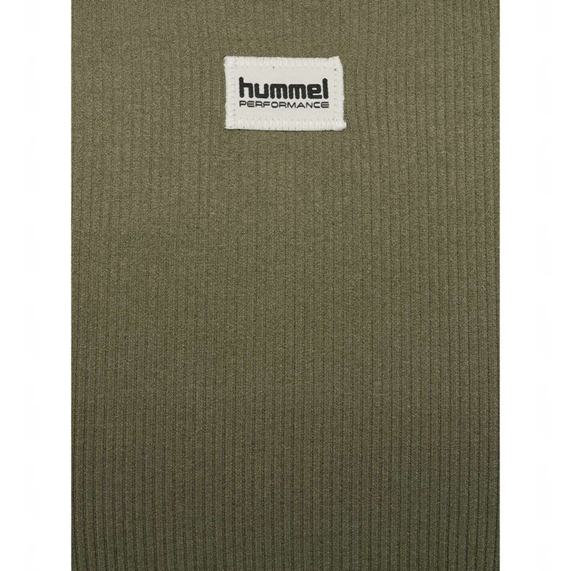 Dámské Tričko Hummel Pulse Seamless Rib W S/S Olivy Zelené | 570905-440