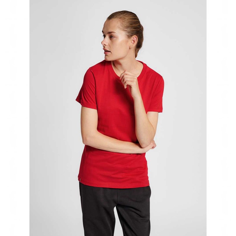 Dámské Tričko Hummel Red Basic S/S Červené | 005579-684