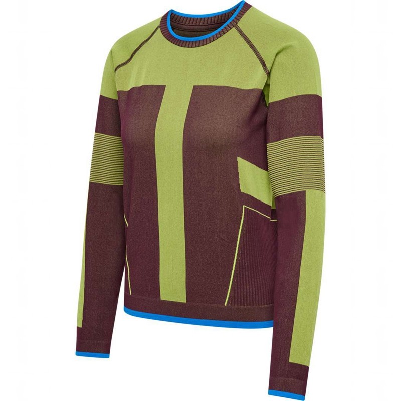 Dámské Tričko Hummel Seamless Ls Zelene | 813664-856
