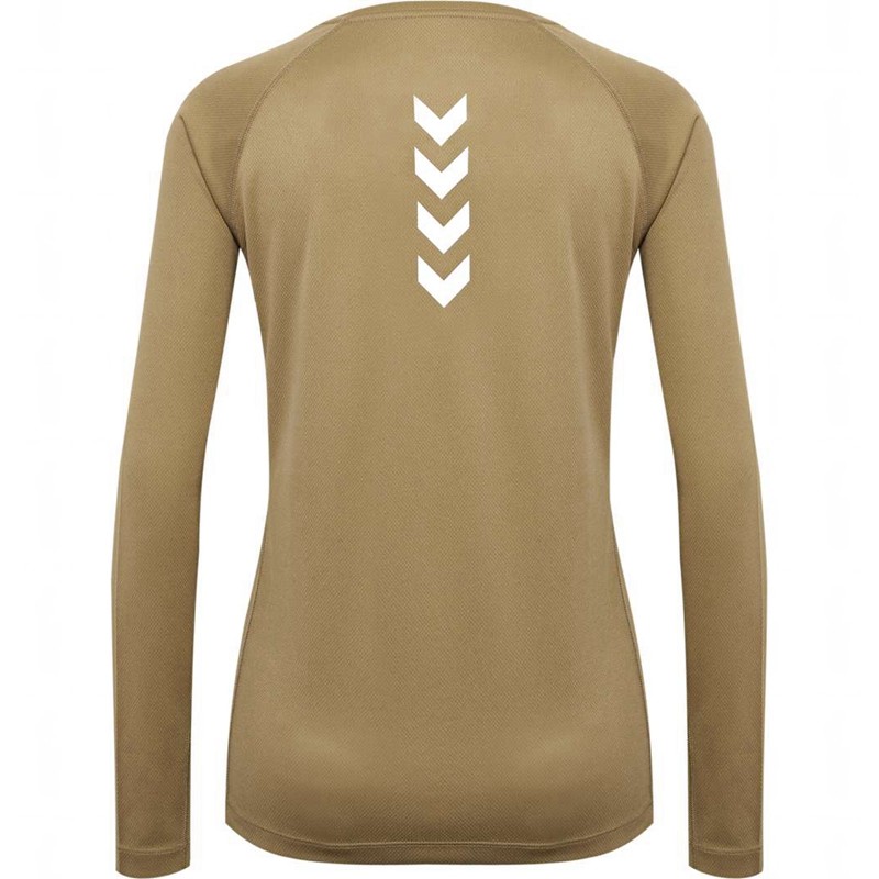 Dámské Tričko Hummel Sprint Mesh L/S Hnědé | 636754-444