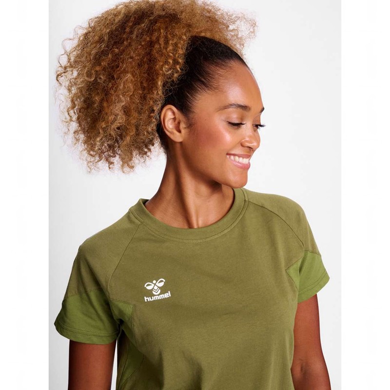 Dámské Tričko Hummel Travel S/S Olivy Zelené | 003745-051