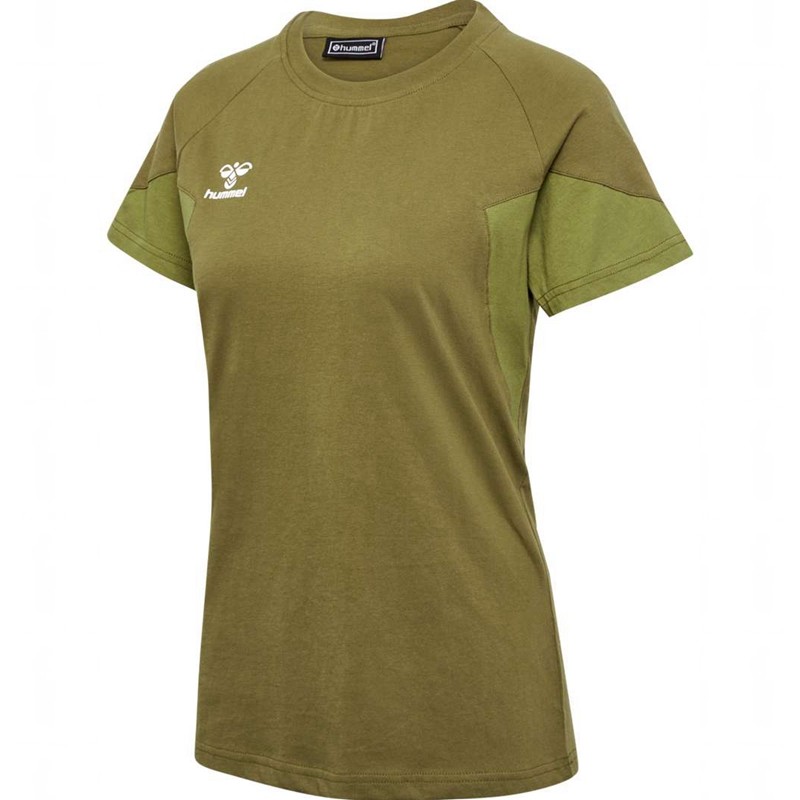 Dámské Tričko Hummel Travel S/S Olivy Zelené | 003745-051