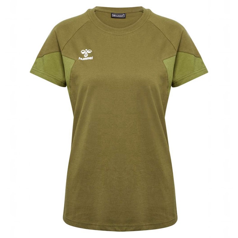 Dámské Tričko Hummel Travel S/S Olivy Zelené | 003745-051