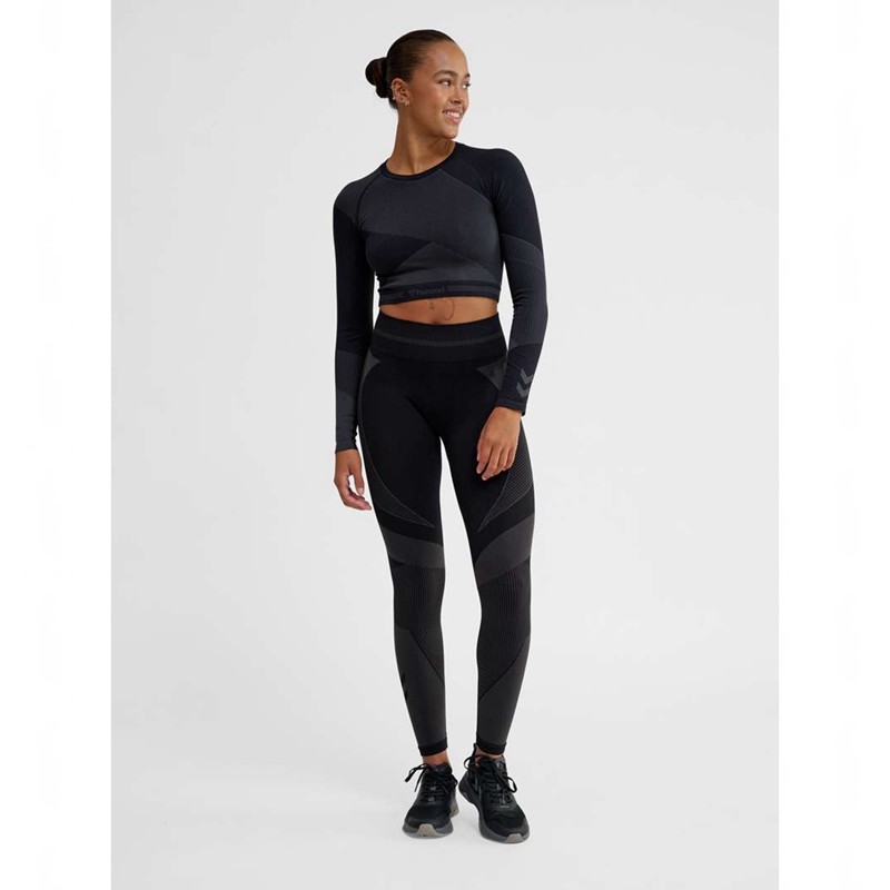 Dámské Tričko Hummel Unity Seamless Crop L/S Černé | 590172-452