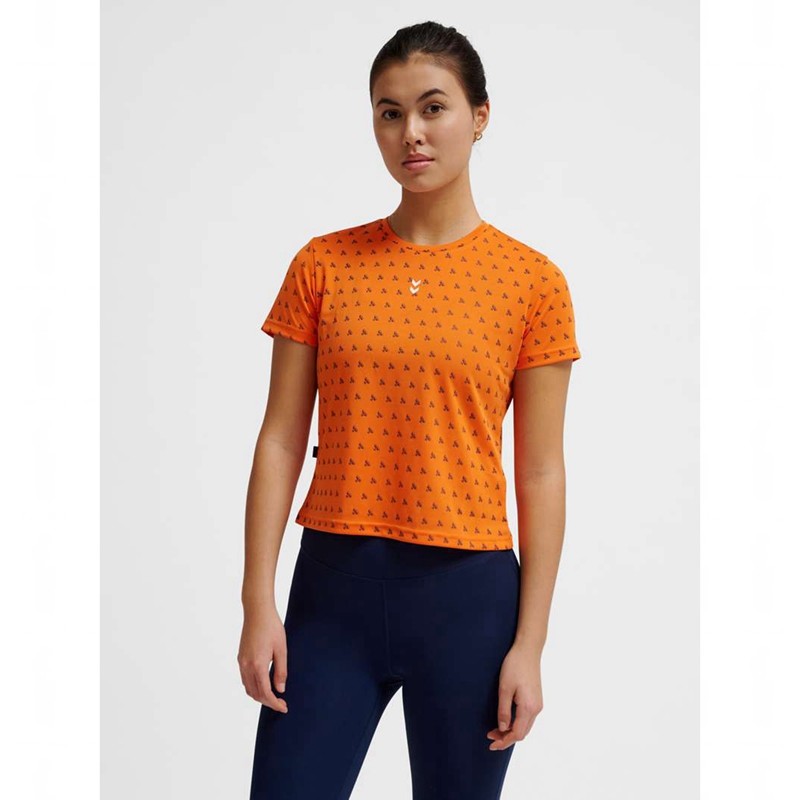 Dámské Základní Vrstva Hummel Fast Workout W S/S Oranžové | 110172-075