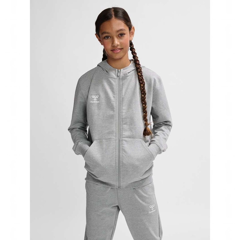 Dětské Mikina s Kapucí Hummel Go 2.0 Zip Šedé | 564498-056