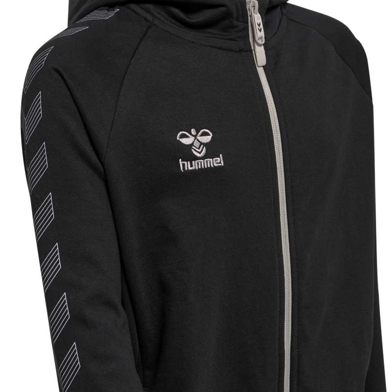 Dětské Mikina s Kapucí Hummel Move Grid Cotton Zip Černé | 463327-389