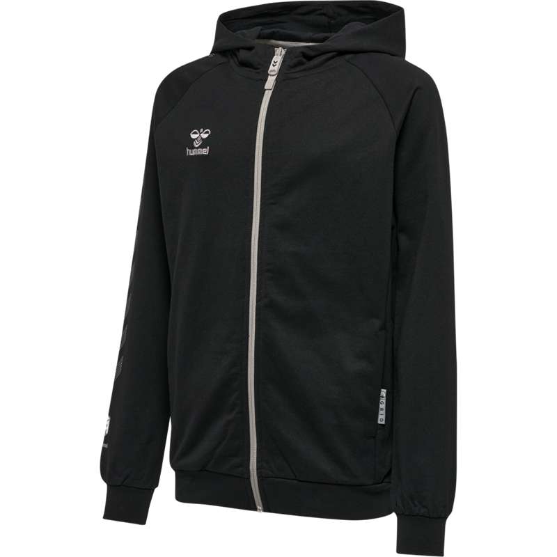 Dětské Mikina s Kapucí Hummel Move Grid Cotton Zip Černé | 463327-389