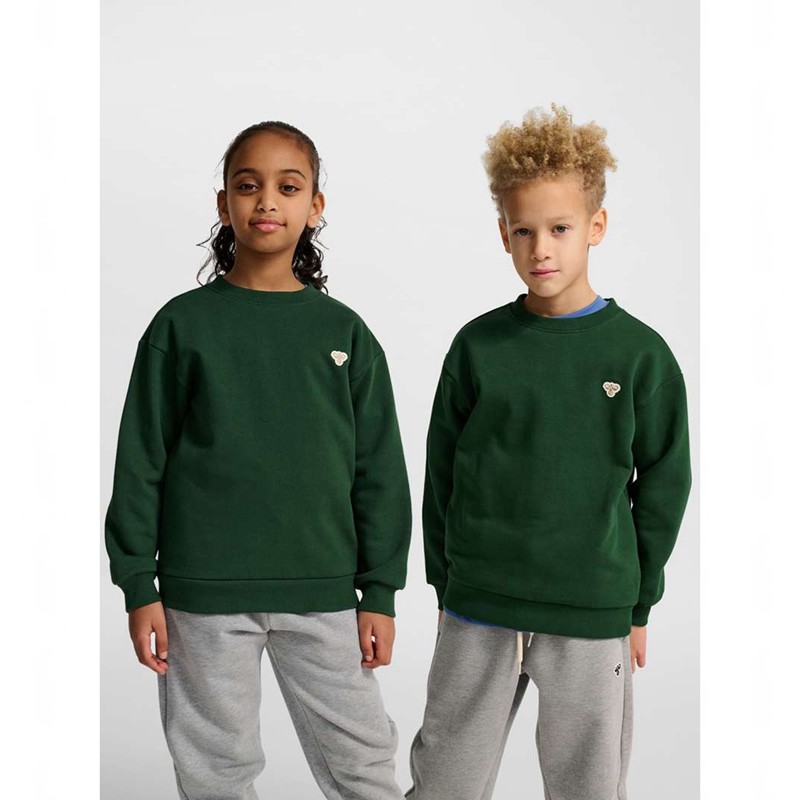 Dětské Mikiny Hummel Jr Loose Crewneck Bee Zelene | 035357-023