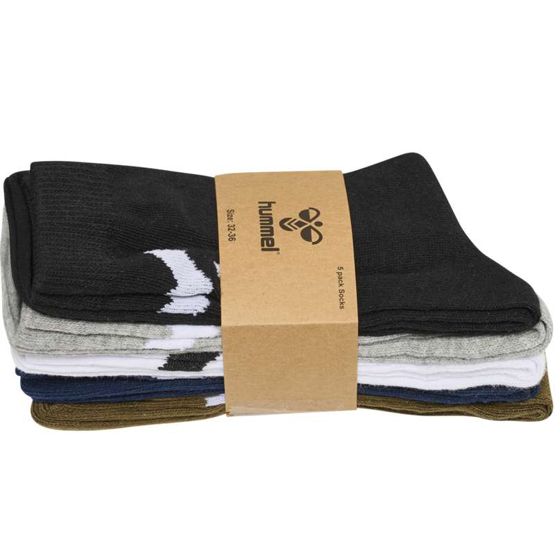 Dětské Ponožky Hummel Make My Day 5-pack Olivy Zelené | 708577-990