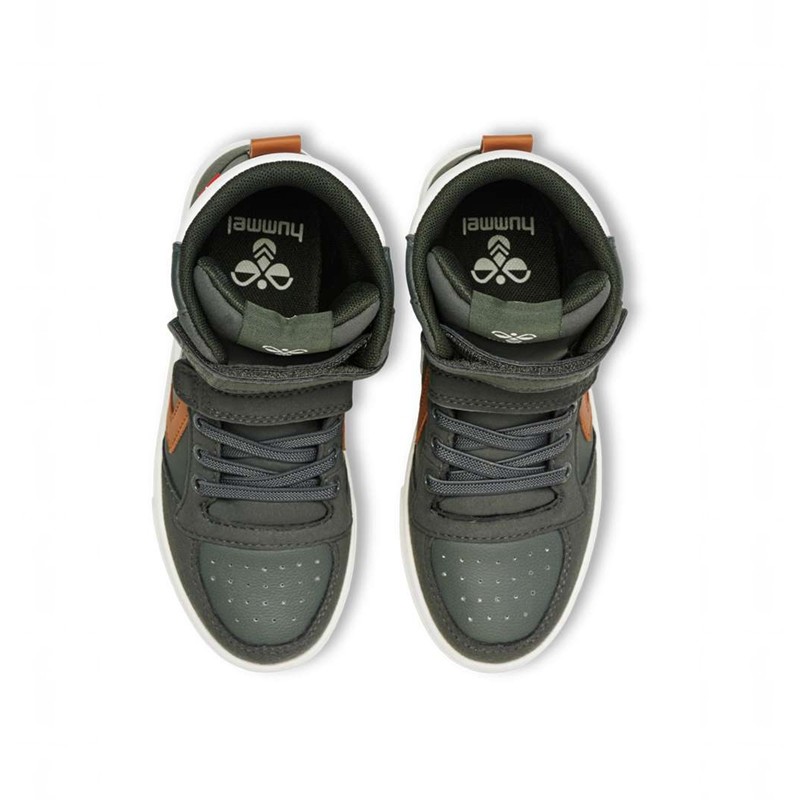 Dětské Tenisky Hummel Slimmer Stadil Leather High Jr Zelene | 635135-494