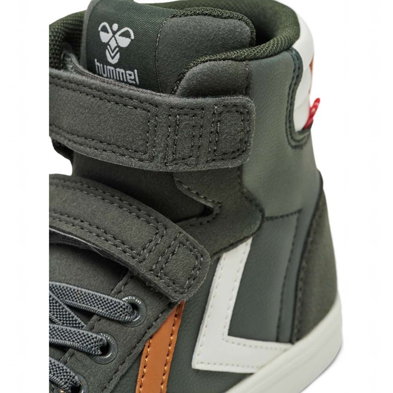 Dětské Tenisky Hummel Slimmer Stadil Leather High Jr Zelene | 635135-494