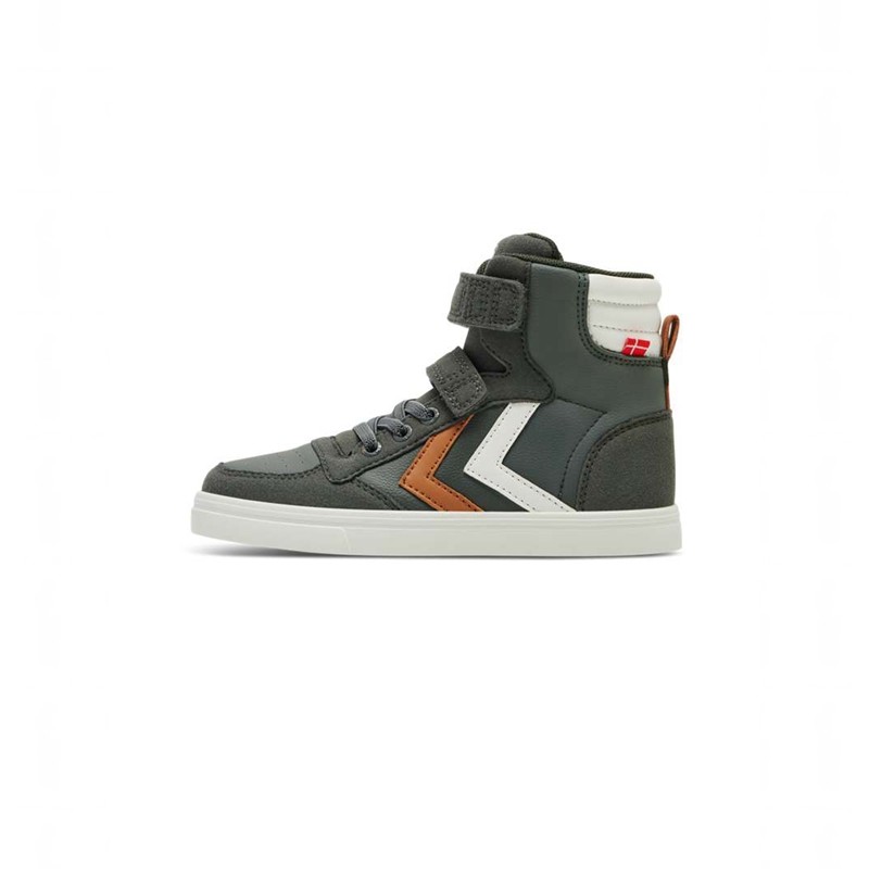 Dětské Tenisky Hummel Slimmer Stadil Leather High Jr Zelene | 635135-494