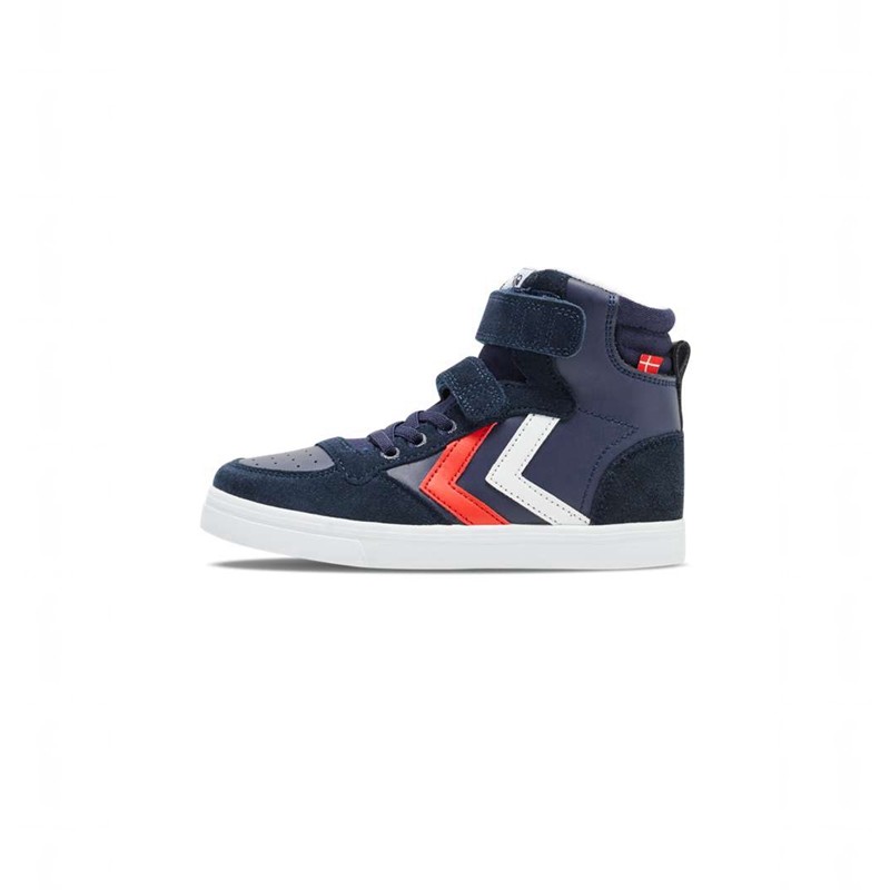 Dětské Tenisky Hummel Slimmer Stadil Leather High Jr Tmavě Blankyt | 290795-929