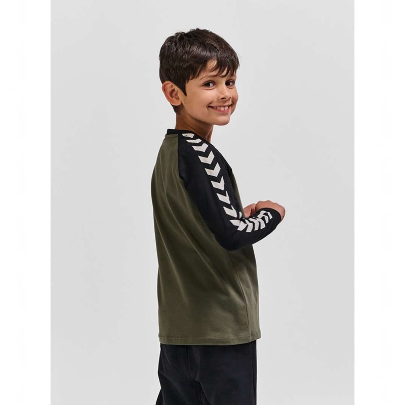 Dětské Tričko Hummel Boys L/S Olivy Zelené | 253886-355