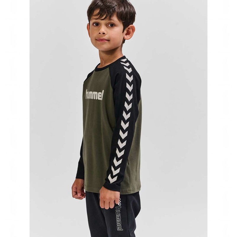 Dětské Tričko Hummel Boys L/S Olivy Zelené | 253886-355