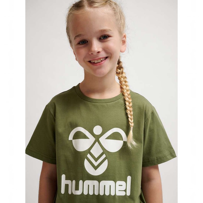 Dětské Tričko Hummel Tres S/S Olivy Zelené | 509120-422