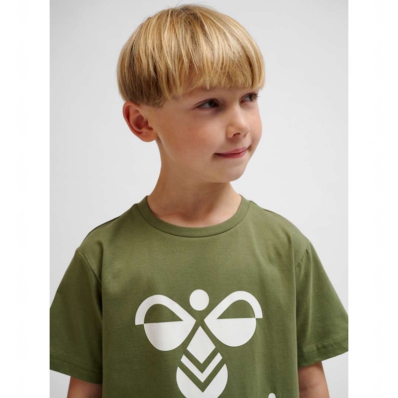 Dětské Tričko Hummel Tres S/S Olivy Zelené | 509120-422