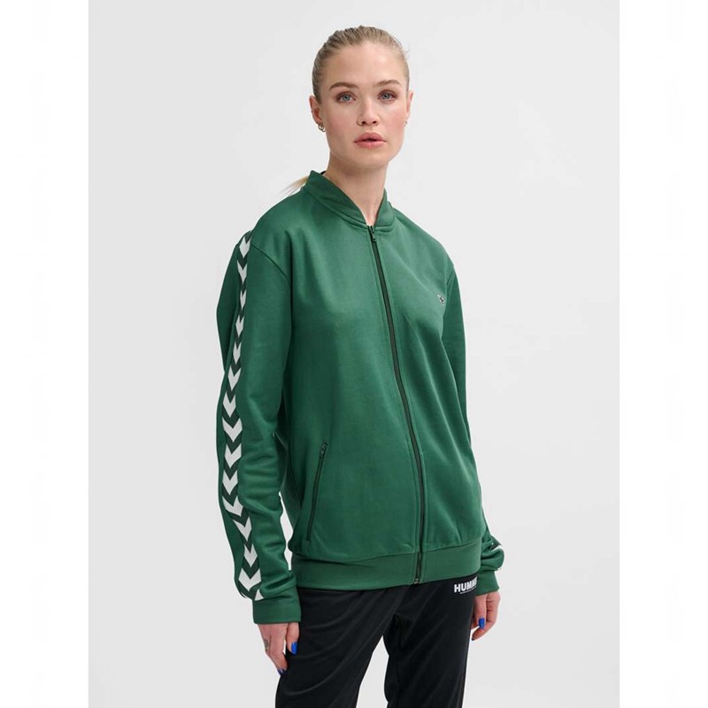 Pánské Bundy Hummel Archive Regular Poly Zip Zelene | 287322-818