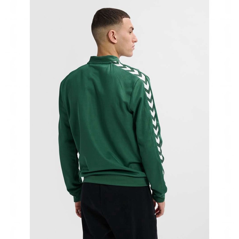 Pánské Bundy Hummel Archive Regular Poly Zip Zelene | 287322-818