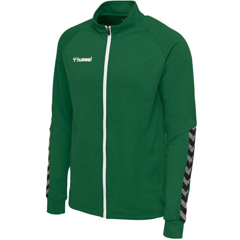 Pánské Bundy Hummel Authentic Poly Zip Zelene | 821597-147