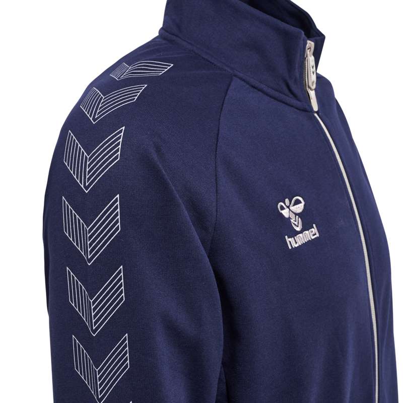 Pánské Bundy Hummel Move Grid Cotton Zip Tmavě Blankyt | 282614-433
