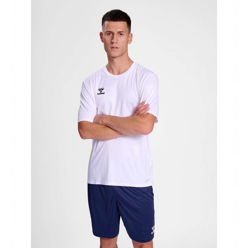 Pánské Dres Hummel Essential S/S Bílé | 226521-257