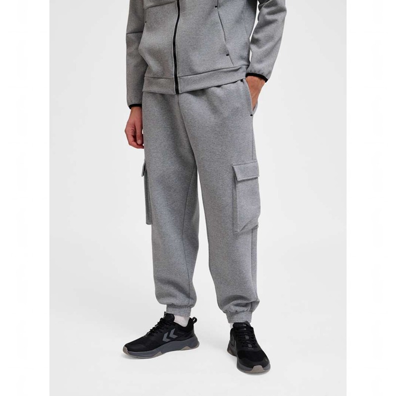 Pánské Kalhoty Hummel Tech Fleece Loose Cargo Šedé | 104080-690