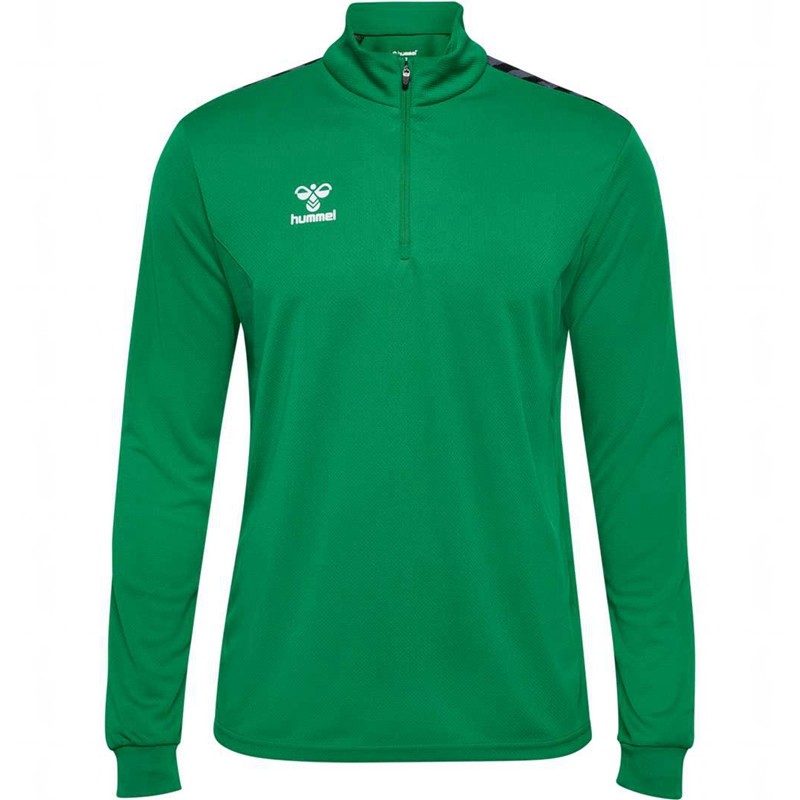 Pánské Kraťasy Hummel Authentic Half Zip Sweat Zelene | 762716-931
