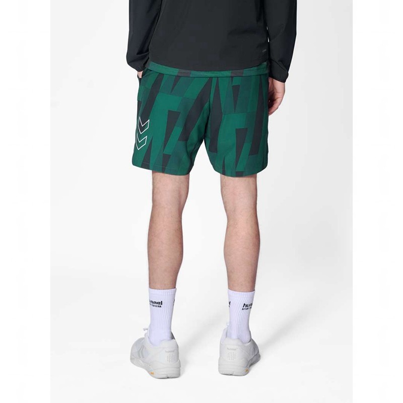 Pánské Kraťasy Hummel Court Aop Pocket Zelene | 691717-888