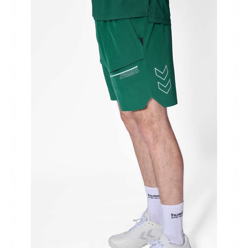 Pánské Kraťasy Hummel Court Pocket Zelene | 760207-163