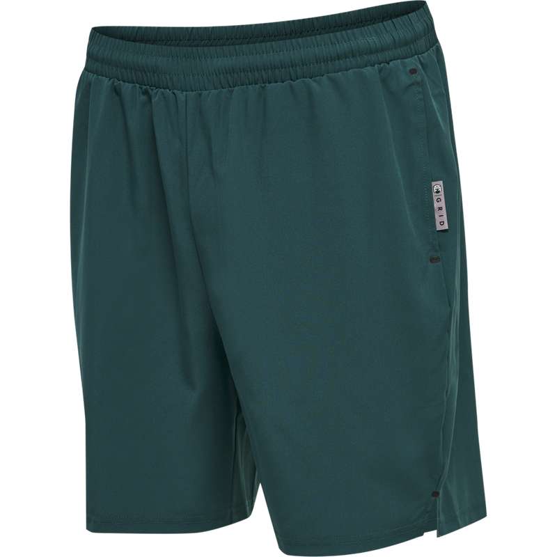Pánské Kraťasy Hummel Move Grid Woven Zelene | 235049-910