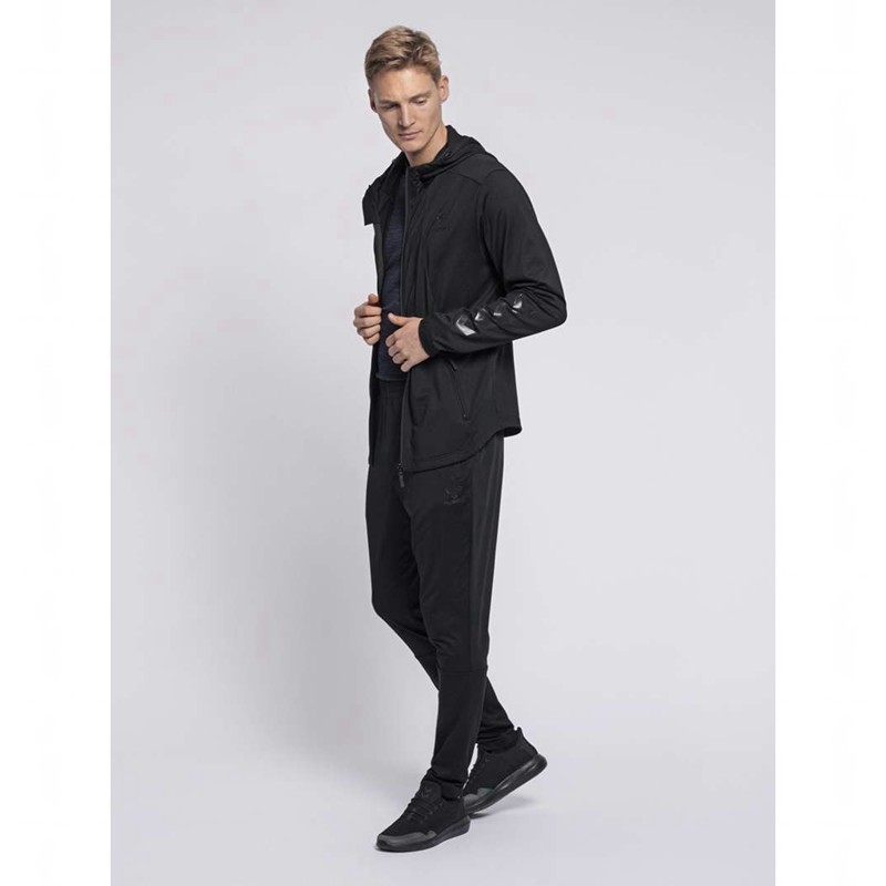 Pánské Mikina s Kapucí Hummel Aston Zip Černé | 647610-222