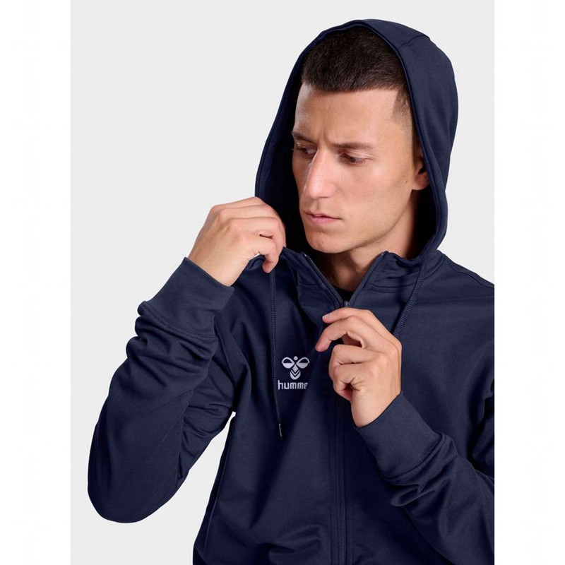 Pánské Mikina s Kapucí Hummel Go 2.0 Zip Tmavě Blankyt | 551801-092