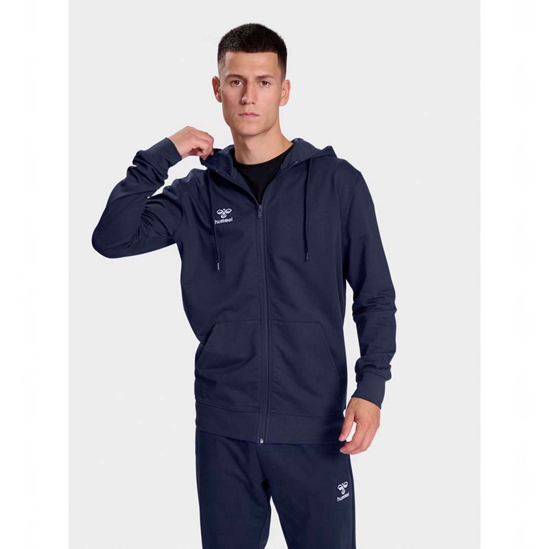 Pánské Mikina s Kapucí Hummel Go 2.0 Zip Tmavě Blankyt | 551801-092