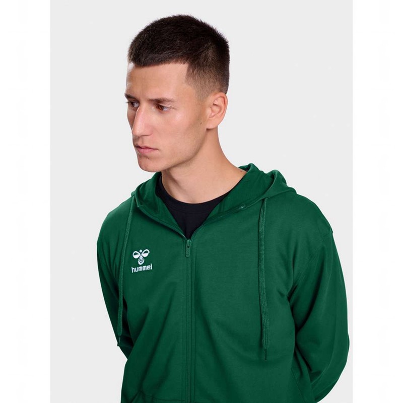 Pánské Mikina s Kapucí Hummel Go 2.0 Zip Zelene | 625275-882