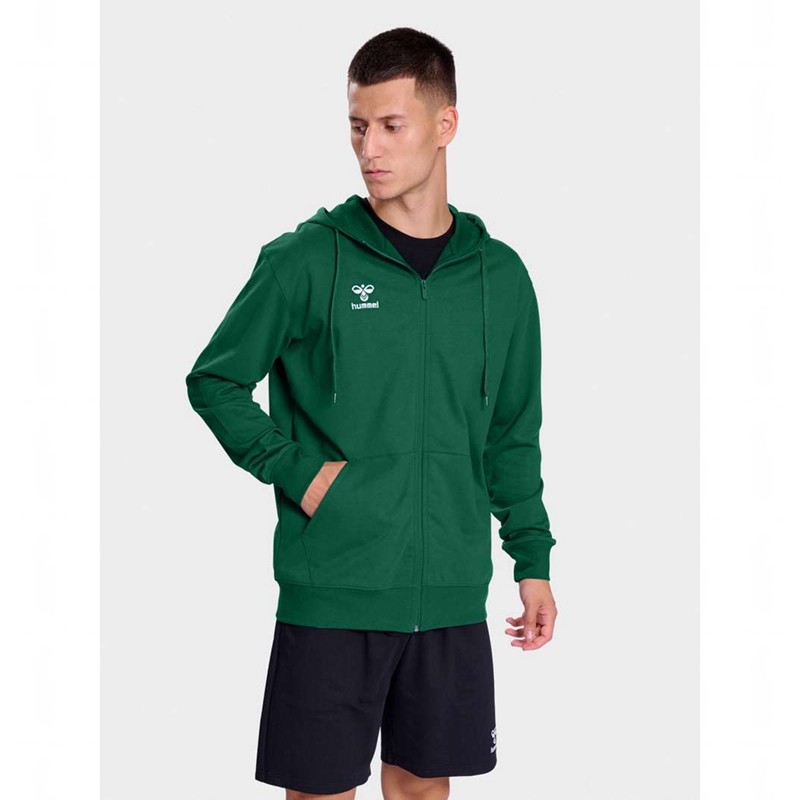 Pánské Mikina s Kapucí Hummel Go 2.0 Zip Zelene | 625275-882