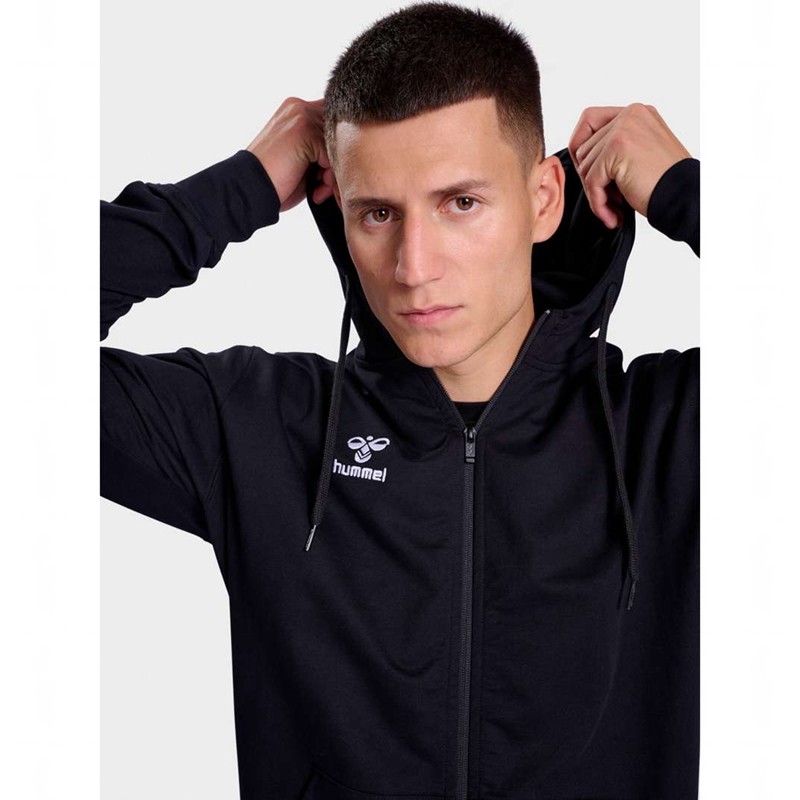 Pánské Mikina s Kapucí Hummel Go 2.0 Zip Černé | 045483-206
