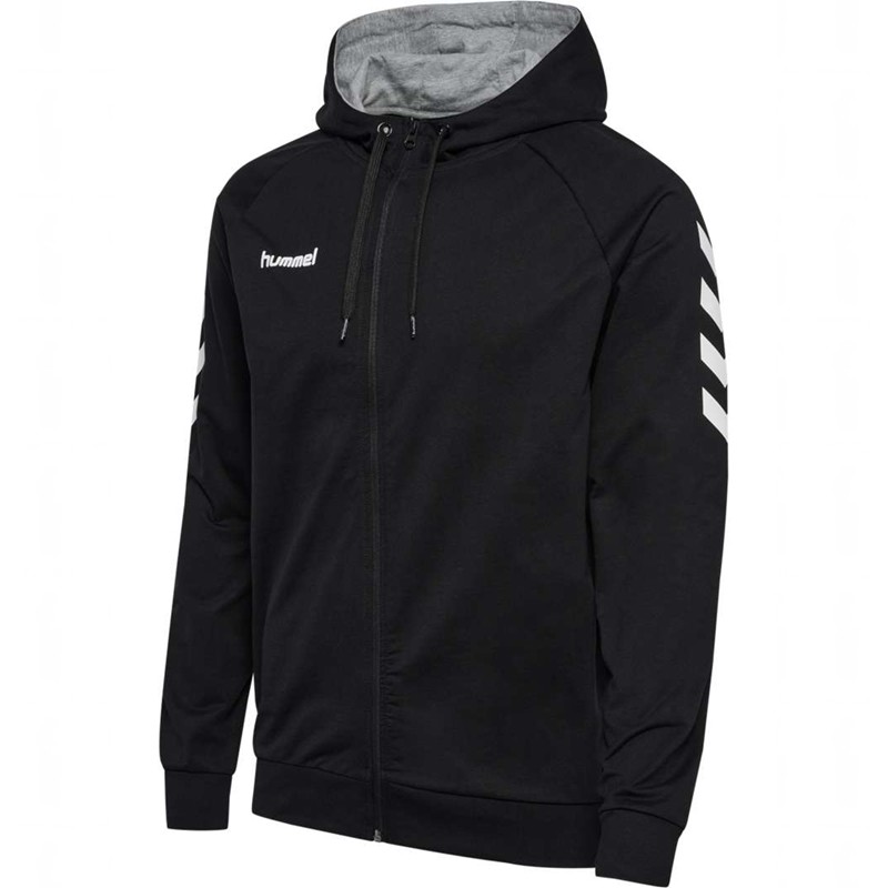 Pánské Mikina s Kapucí Hummel Go Cotton Zip Černé | 813803-772