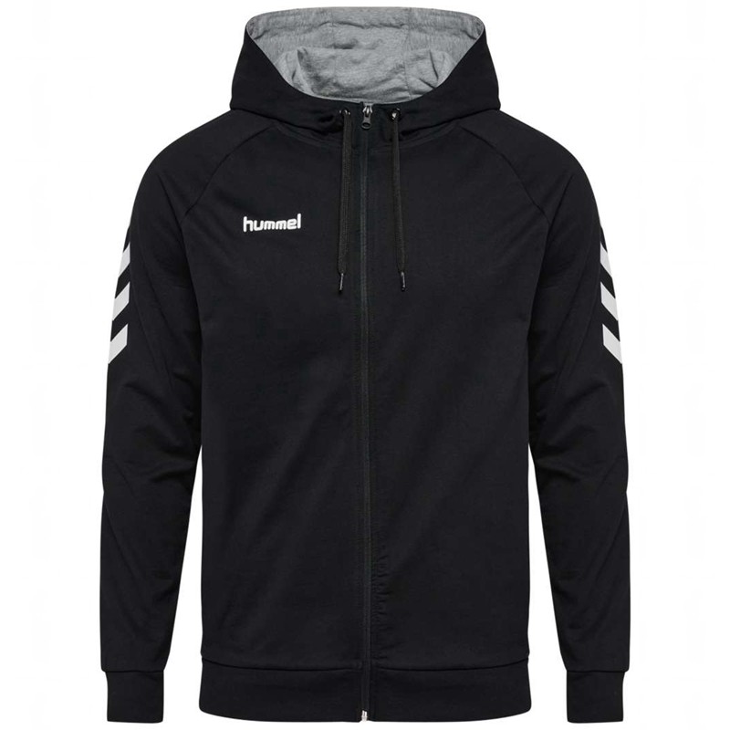 Pánské Mikina s Kapucí Hummel Go Cotton Zip Černé | 813803-772