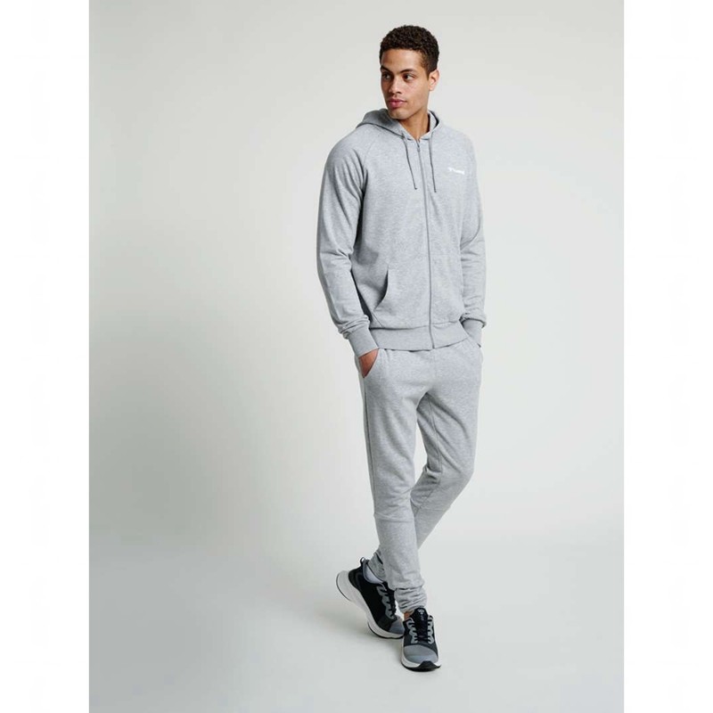 Pánské Mikina s Kapucí Hummel Isam Zip Šedé | 983124-535