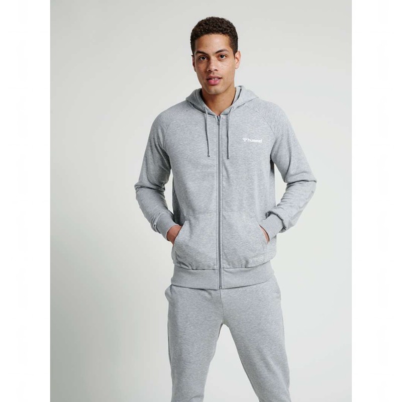 Pánské Mikina s Kapucí Hummel Isam Zip Šedé | 983124-535