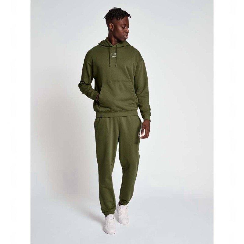 Pánské Mikina s Kapucí Hummel Lp10 Boxy Sweat Zelene | 605977-055