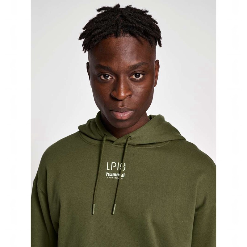 Pánské Mikina s Kapucí Hummel Lp10 Boxy Sweat Zelene | 605977-055