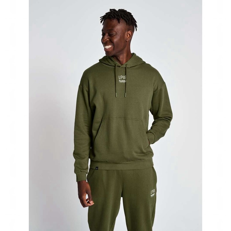 Pánské Mikina s Kapucí Hummel Lp10 Boxy Sweat Zelene | 605977-055