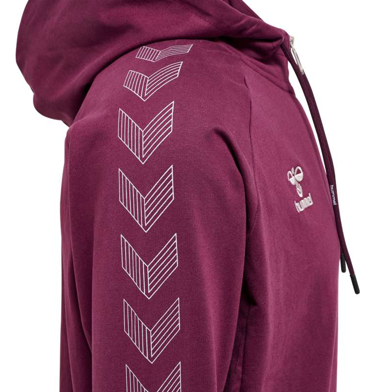 Pánské Mikina s Kapucí Hummel Move Grid Cotton Zip Vínové | 248496-104